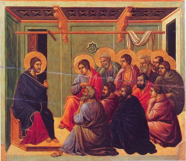 Christ taking leave of the Apostles from the Gospel of John (Public domain)