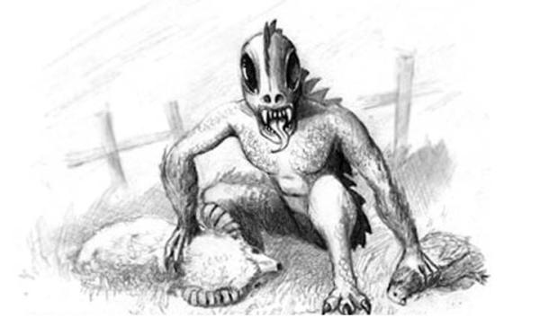 Drawing of a Chupacabra preying on animals. (Jeff Carter /CC BY 2.0)