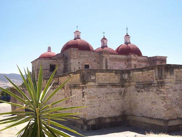 Church of San Pablo (1590), built on top of a pre-Hispanic structure including some of the mosaics.