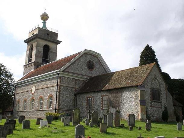 The 18th century Church of St. Lawrence, with its golden ball on the top of the hill, is a well-known landmark, visible for many miles due its hilltop location, visually dominating the village. (Amanda Slater/CC BY-SA 2.0)