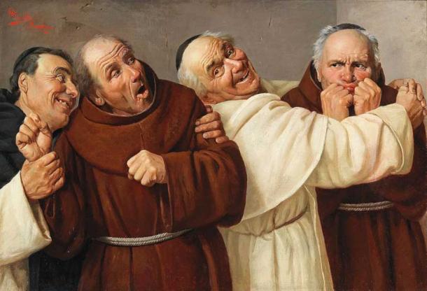 Claudio Rinaldi’s painting ‘Four Monks’ depicting medieval monks. (Public Domain)