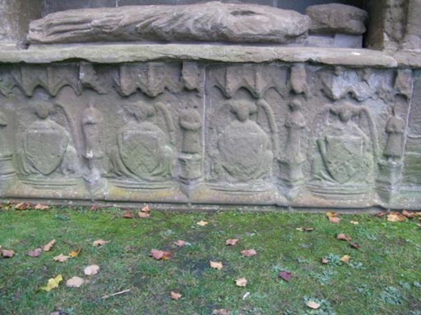 Close up of the front of the tomb of Bishop Cardeny. (© 2008 A Corpus of Scottish Medieval Parish Churches)