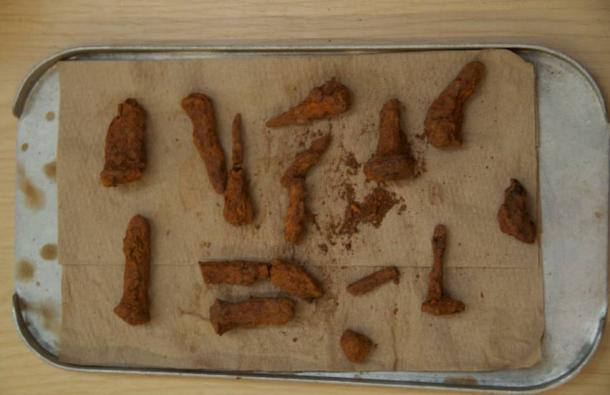 Coffin Nails that once held together the wooden outer coffin