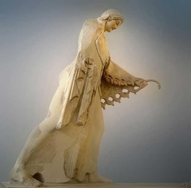 Colossal statue of Athena, from the Gigantomachy group ca. 525 BC.