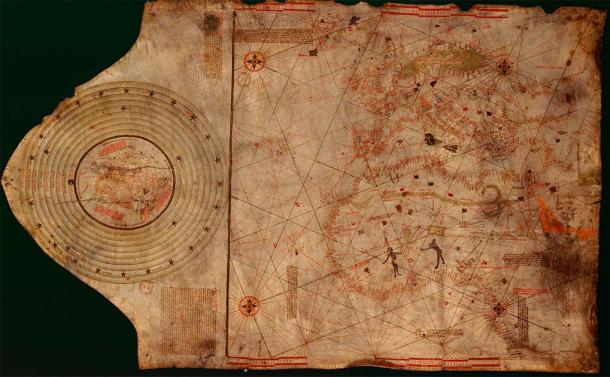 "Columbus map", drawn c. 1490 in the Lisbon mapmaking workshop of Bartholomew and Christopher Columbus. (Public Domain)