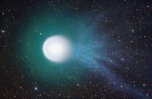 Comet 17P/Holmes and its blue ionized tail. Representational image.