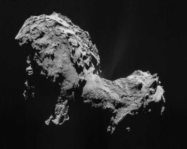 Comet Churyumov–Gerasimenko in September 2014 as imaged by Rosetta. 
