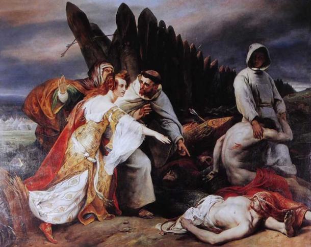 Halley’s Comet was believed to have predicted the outcome of the Battle of Hastings and the death of the Anglo-Saxon King Harold. Edith finding Harold’s body after the Battle of Hastings, by Horace Vernet. (Public domain)