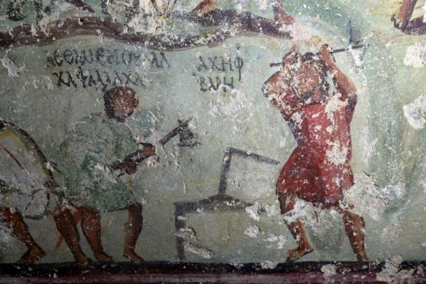 Comic like speech ‘bubbles’ were found on Roman tomb in Jordan. (Image: CNRS)