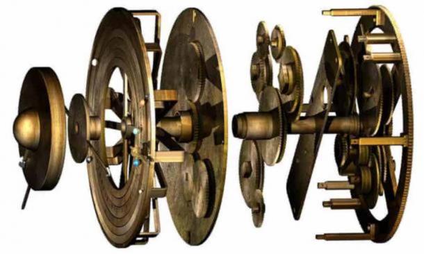 Computer model of the mechanism’s gears. (Tony Freeth / UCL)
