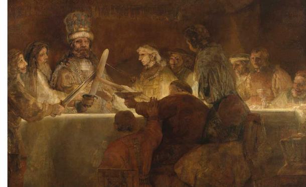 La conspiración de Gaius Julius Civilis del lado bátavo contra los romanos pintado por Rembrandt en 1661. (Rembrandt / Dominio público)