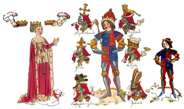 Contemporary illumination by John Rouse of Richard III, his wife Anne Neville, and their son Edward. (John Rous / Public domain)