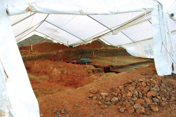 Covered excavations at the site. (ibna)