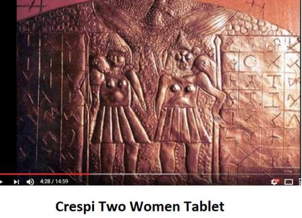 Crespi Two women tablet (Youtube Screenshot, Author provided)