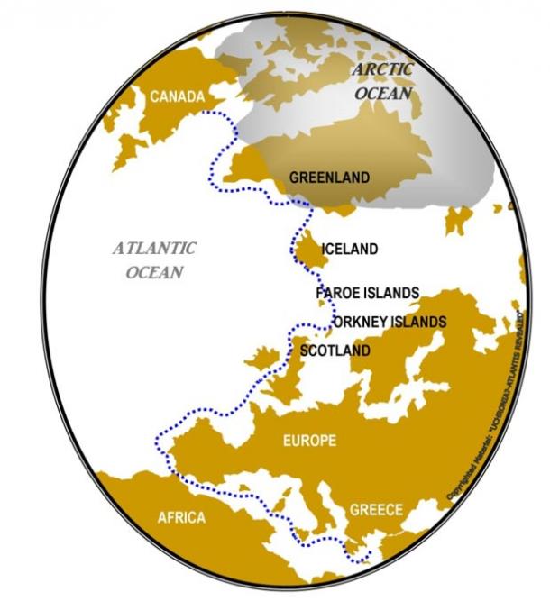 Crossing the Atlantic via island hopping