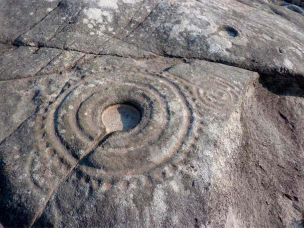 Cup and ring petroglyph at the 'Laxe das Rodas' ('Stone of the Wheels'), Louro, Galicia. (Froaringus / CC BY-SA 3.0)