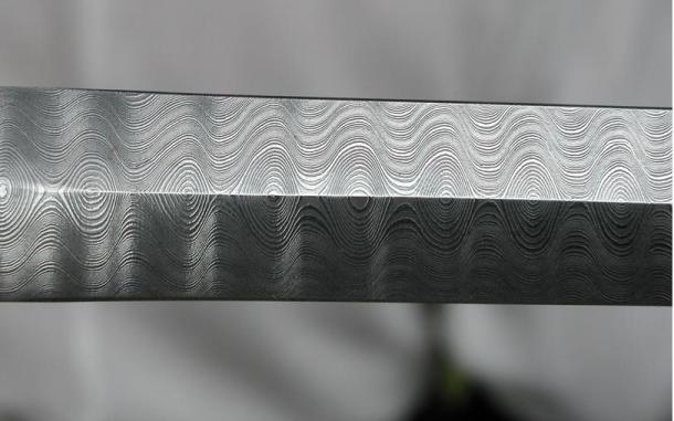 Damascus steel sword blade.