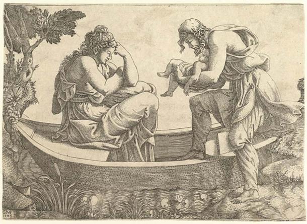 Danae and the infant Perseus cast out to sea by Acrisius (CC by SA 1.0)