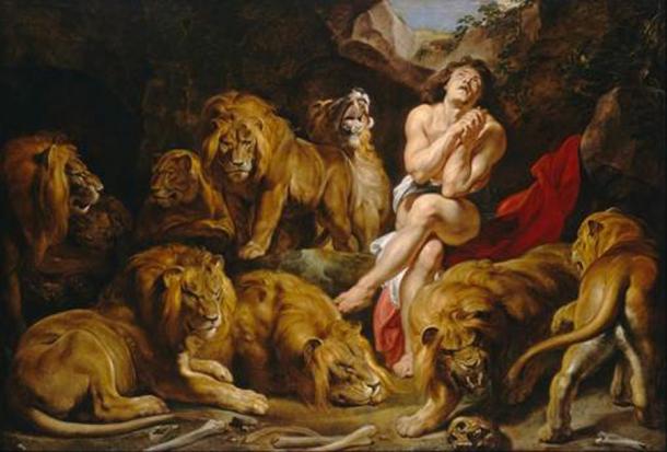 Daniel en el foso de los leones por Peter Paul Rubens.  (Dominio publico)