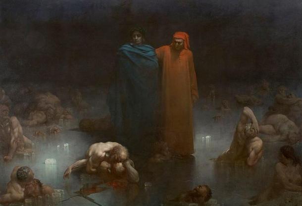 Dante and Virgil in the ninth circle of hell (1861), Gustave Doré