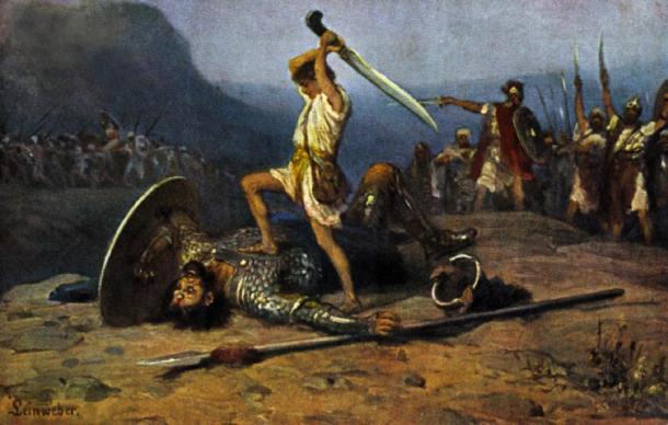 Depiction of David slaying Goliath. (Anton Robert Leinweber / Public domain)
