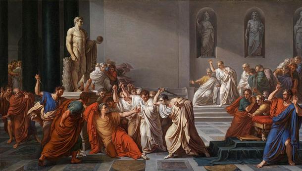 The Death of Caesar by Vincenzo Camuccini – assassination at the beginning of the collapse of Rome. (Public Domain)