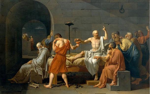 The Death of Socrates (1787) by Jacques-Louis David. (Public Domain) In Plato’s ‘Crito,’ Crito advised Socrates to pay his way out of prison.