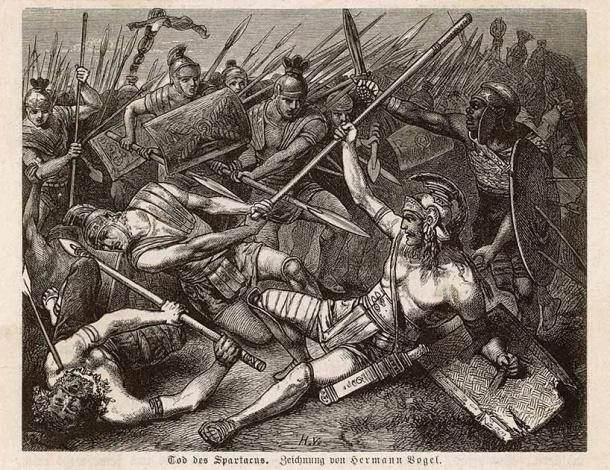 The Death of Spartacus by Hermann Vogel, 1882. (Public domain)