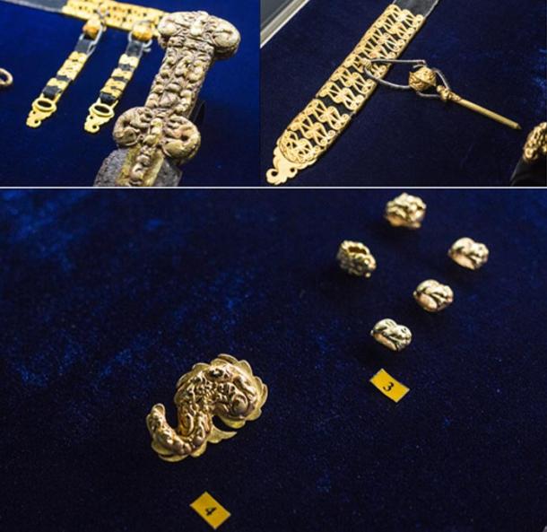 Decorations on the akinak - or short sword - show similarities to patterns used in Eastern Zhou (Eastern China).