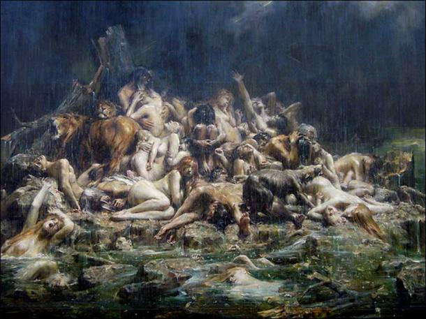 Deluge. Late 19th century painting by Leon Comerre.