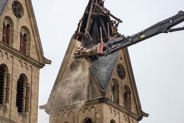 Demolition of St. Lambertus (Immerath) due to coal mining, January 2018