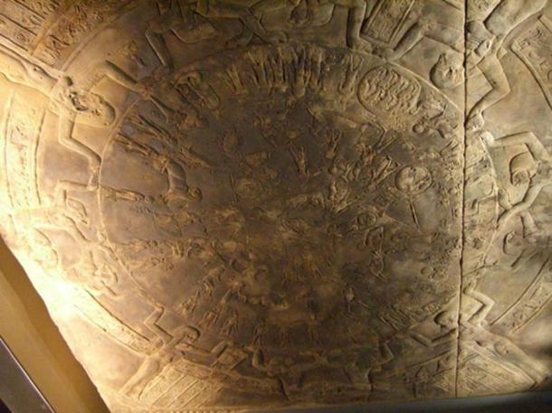 The Dendera zodiac as displayed at the Louvre. 