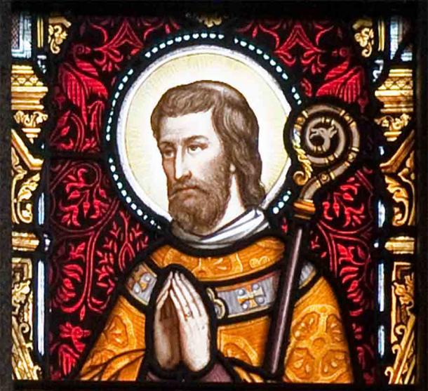 Depiction of 6th and 7th century Irish saint Máedóc aka Mogue and Aidan, in St. Aidan's Cathedral, Enniscorthy, County Wexford, Ireland. (Andreas F. Borchert/CC BY-SA 3.0)