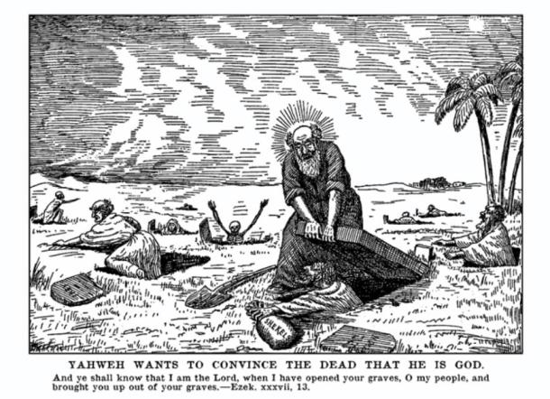 Depiction of the god Yahweh trying to convince the dead that he is god. (Watson Heston / CC BY-NC-SA 2.0)