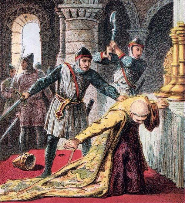 Depiction of the murder of Thomas Becket by the king’s knights. (Joseph Martin Kronheim / Public domain) 