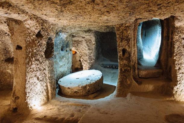 Derinkuyu underground city in Cappadocia, Turkey