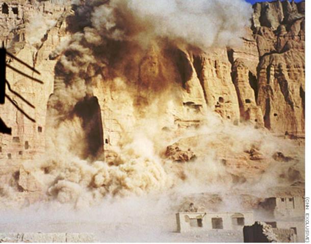 Destruction of a Bamiyan Buddha by the Taliban.