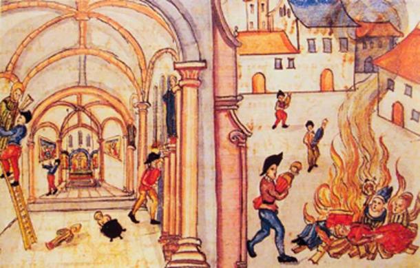 Destruction of religious images by the Reformed in Zurich, 1524. (Uploadalt / Public Domain)