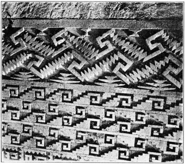 Detail of an ancient Zapotec mosaic