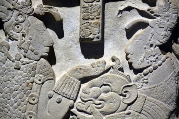 Detail of carving at Yaxchilan. 