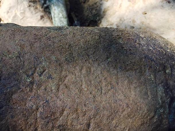 Detail of inscription. 