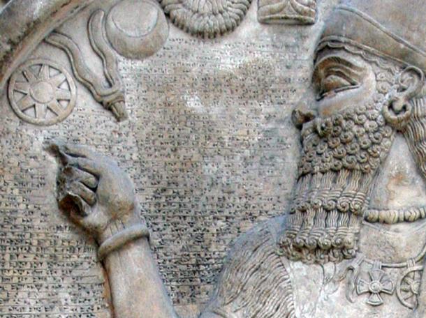 Detail of stele of Ashur-nasir-pal II in the British Museum, London. Assyria, 9th century BC. (Public Domain)