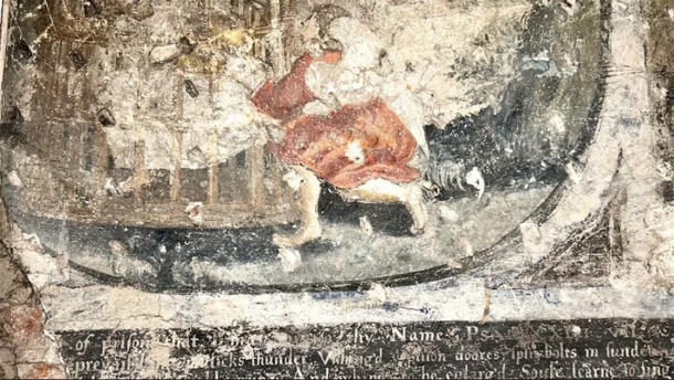 Detail from the frescoes found in York. (Luke Budworth)