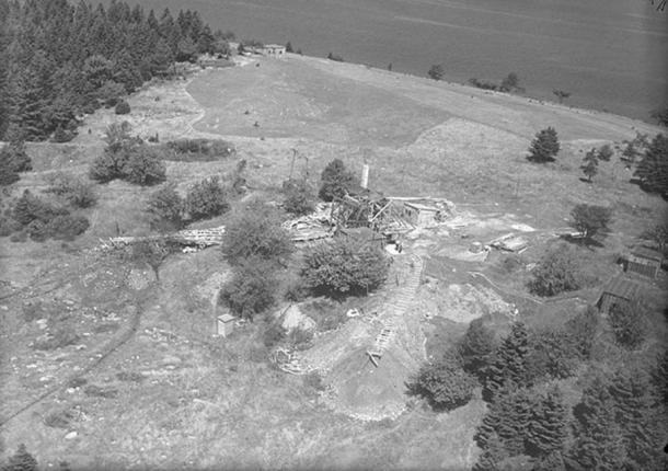 Excavaciones y construcciones, Oak Island, Nueva Escocia, Canadá, agosto de 1931.