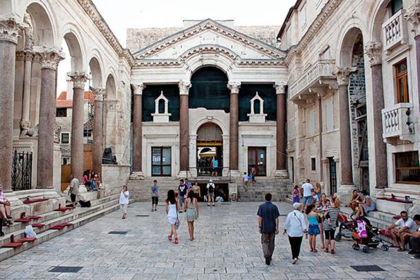 Diocletian's Palace was built by the Roman Emperor Diocletian at the turn of the 4th century AD. Today the structure forms about half the old town and city center of Split, Croatia.