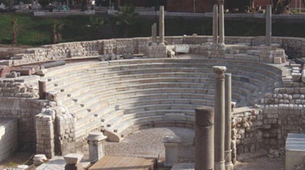 Discovery of Rome ruins, site of the ancient mosaic. (Ministry of Antiquities / Facebook)