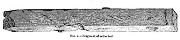 Dixon relic - fragment of cedar rod found inside Queen’s Chamber shaft. (Nature, Vol 7 / Public Domain)