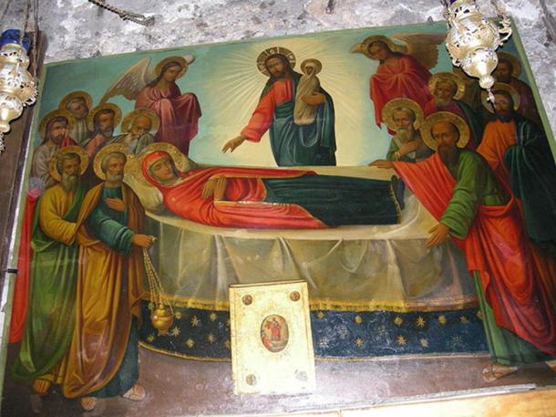 Icon of the Dormition of the Theotokos (Virgin Mary), Dormition Church (Mary's Tomb), Jerusalem.