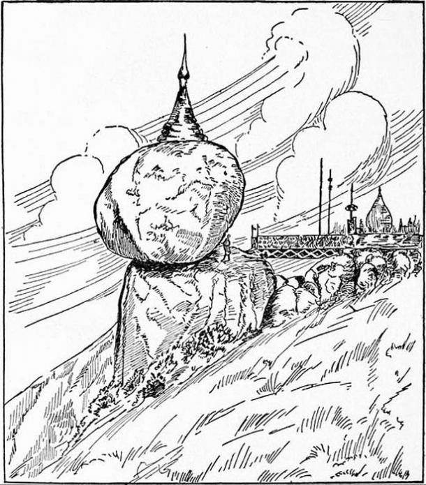 Drawing of Kyaiktiyo Pagoda (1921).