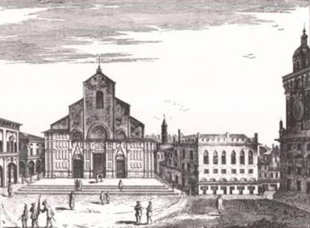 Drawing of the Basilica of San Petronio.